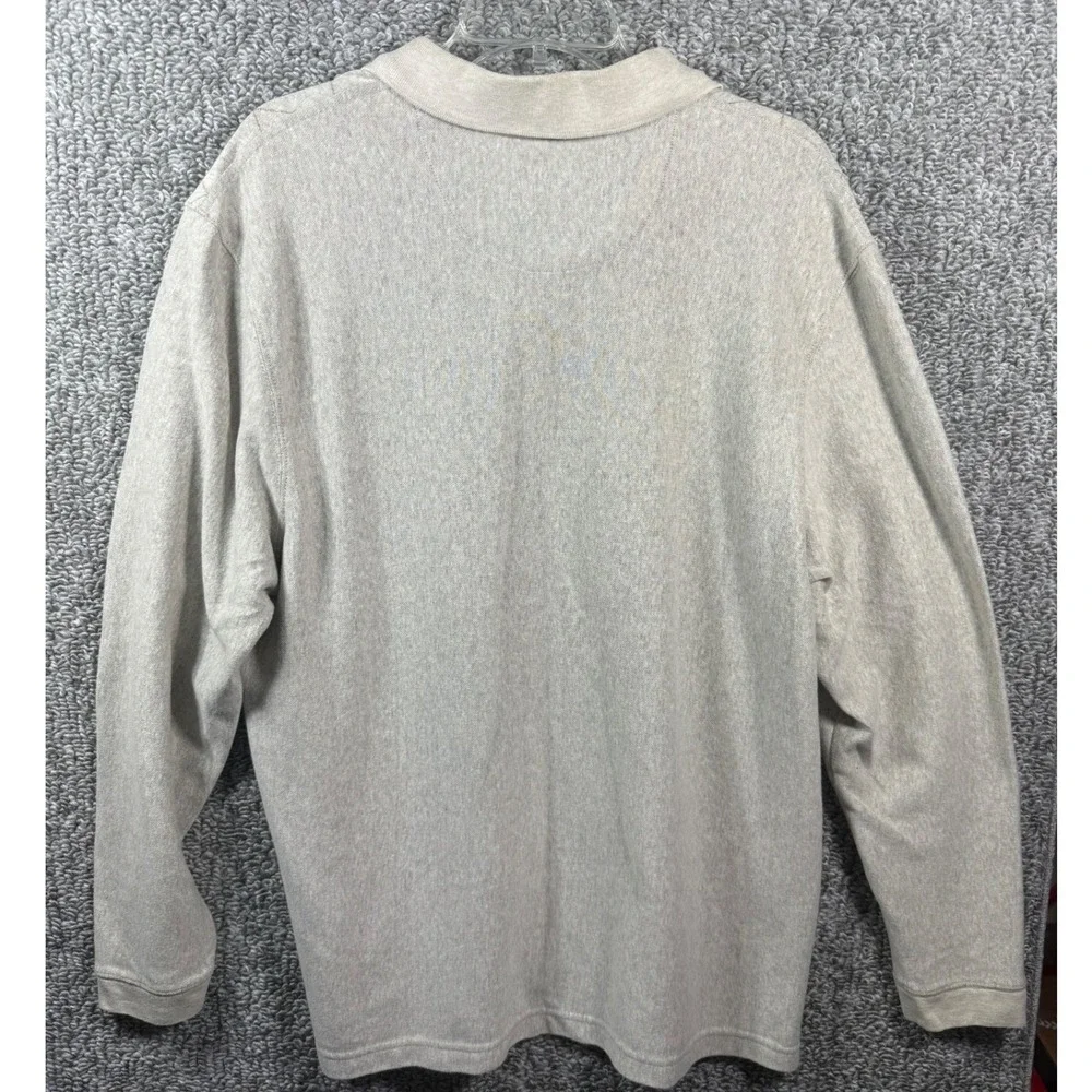 Haggar Argyle Polo Sweater Long Sleeve Beige Brown Golf Pullover - Mens‎ XL
